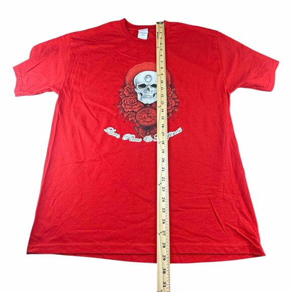 T-shirt Skull Rose, Halloween, RED, Size LARGE, Alstyle - Picture 5 of 8
